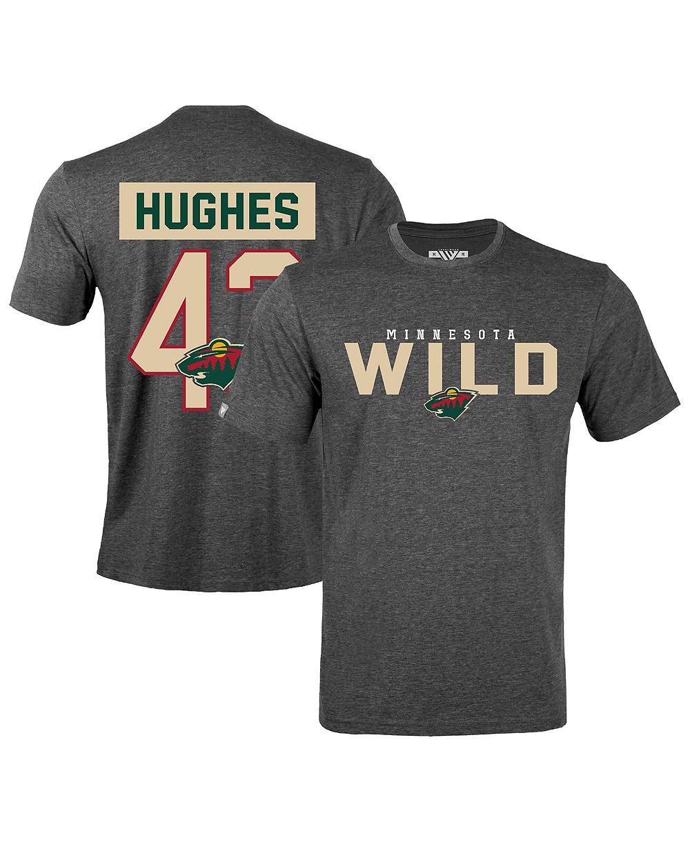 Мужская футболка LevelWear Quinn Hughes Gray Minnesota Wild Richmond Name & Number