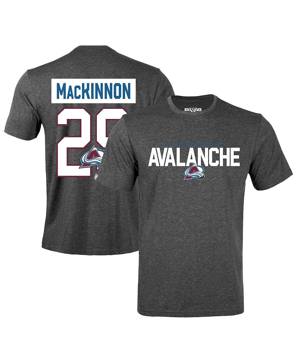 Мужская футболка LevelWear Nathan MacKinnon Gray Colorado Avalanche Richmond Name & Number