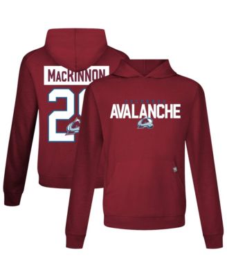 LevelWear Men's Nathan MacKinnon Burgundy Colorado Avalanche Relay Name & Number Long Sleeve Hooded T-Shirt