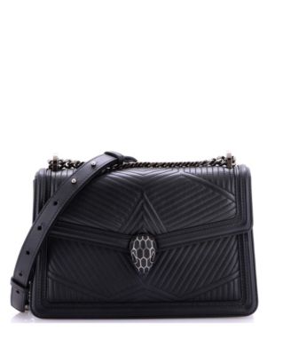 Pre-Owned Bvlgari Small Serpenti Forever Shoulder Bag Quilted Leather
