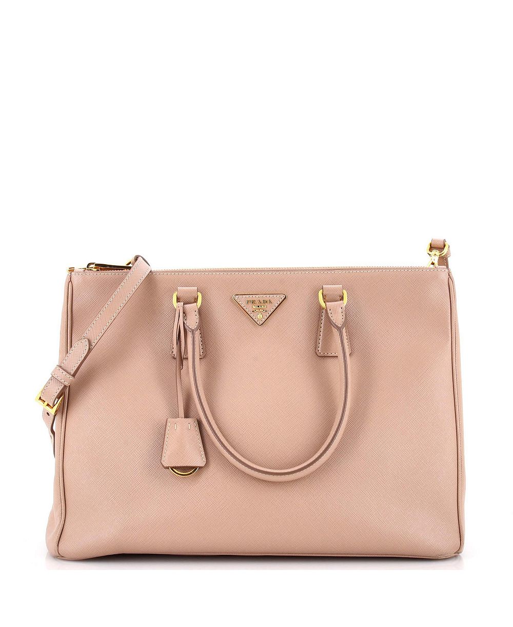 Pre-Owned Prada Large Galleria Double Zip Tote Saffiano Leather