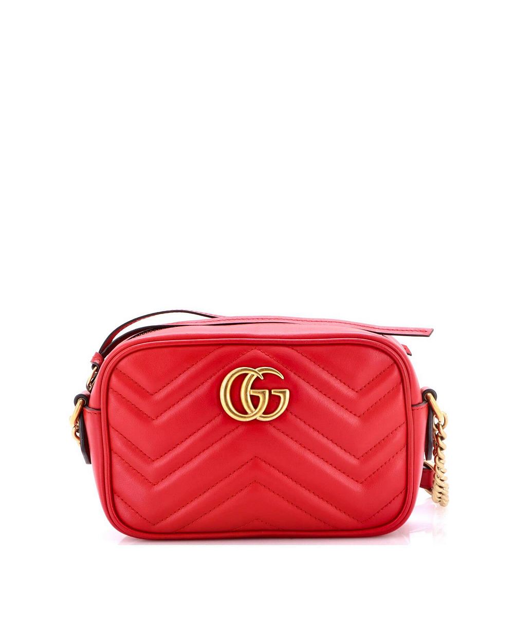 Pre-Owned Gucci Mini GG Marmont Shoulder Bag Matelasse Leather