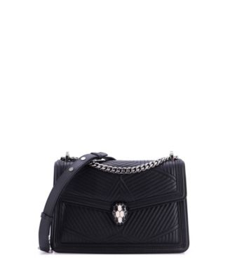 Pre-Owned Bvlgari Small Serpenti Forever Shoulder Bag Quilted Leather