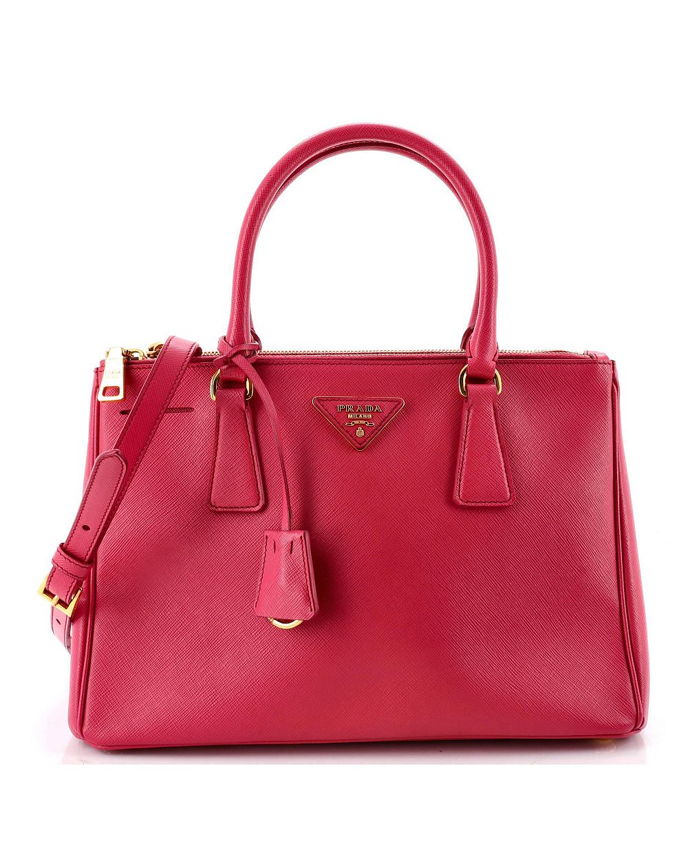 Pre-Owned Prada Small Double Zip Lux Tote Saffiano Leather