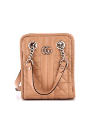 Pre-Owned Gucci Mini GG Marmont Handle Crossbody Bag Matelasse Leather