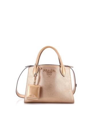 Pre-Owned Prada Small Monochrome Tote Saffiano with City Calf