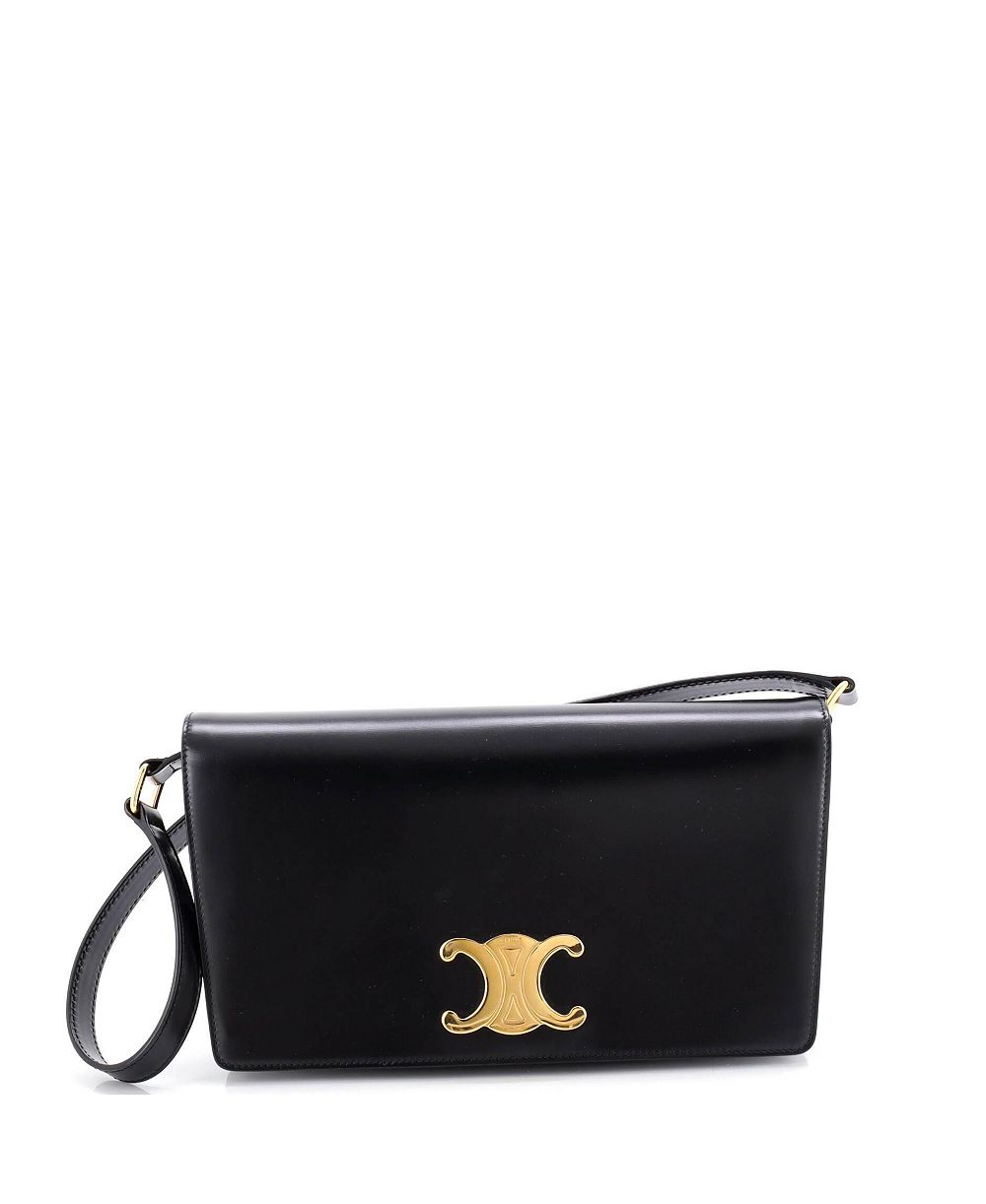 Pre-Owned Celine Shoulder Bag Trapeze Triomphe из гладкой кожи теленка