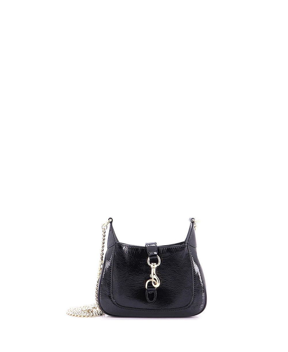 Pre-Owned Gucci Mini Jackie Notte Chain Hobo Patent