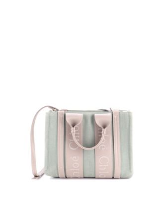 Женская сумка-тоут Pre-Owned Chloe Small Woody из льна и кожи