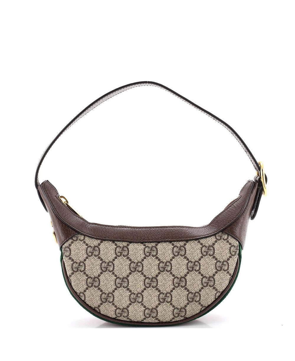 Сумка Pre-Owned Gucci Mini Ophidia Half Moon GG Coated Canvas