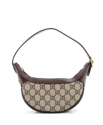 Сумка Pre-Owned Gucci Mini Ophidia Half Moon GG Coated Canvas