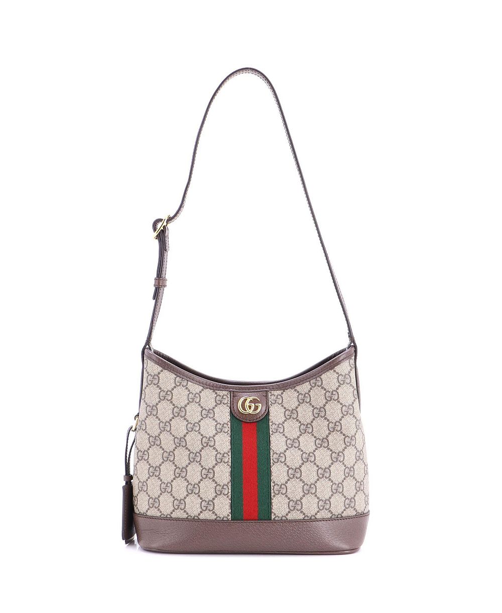 Pre-Owned Gucci Small Ophidia Open Bucket Bag GG Coated Canvas with Leather