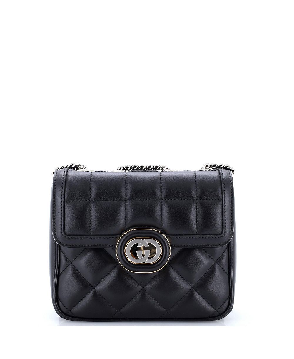 Б/у мини-сумка Gucci Mini Deco Chain Flap из кожи Matelasse