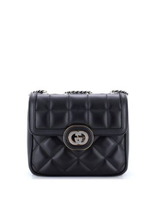 Pre-Owned Gucci Mini Deco Chain Flap Bag Mixed Matelasse Leather
