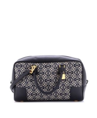 Pre-Owned Loewe 28 Amazona Bag Leather and Jacquard Canvas
