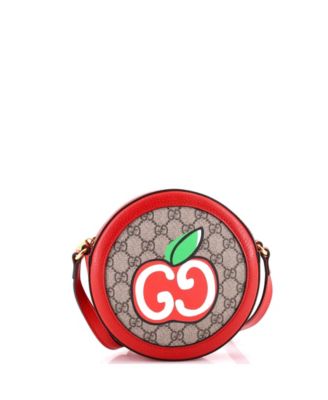 Б/у сумка Gucci Mini Ophidia Round Shoulder из канваса с покрытием Apple GG