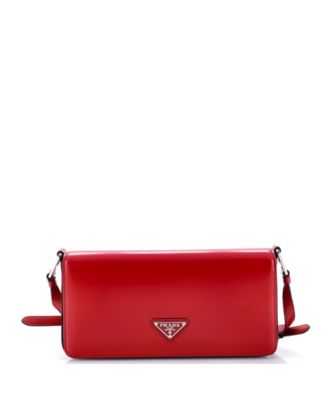 Pre-Owned Prada Femme Flap Shoulder Bag Spazzolato Leather