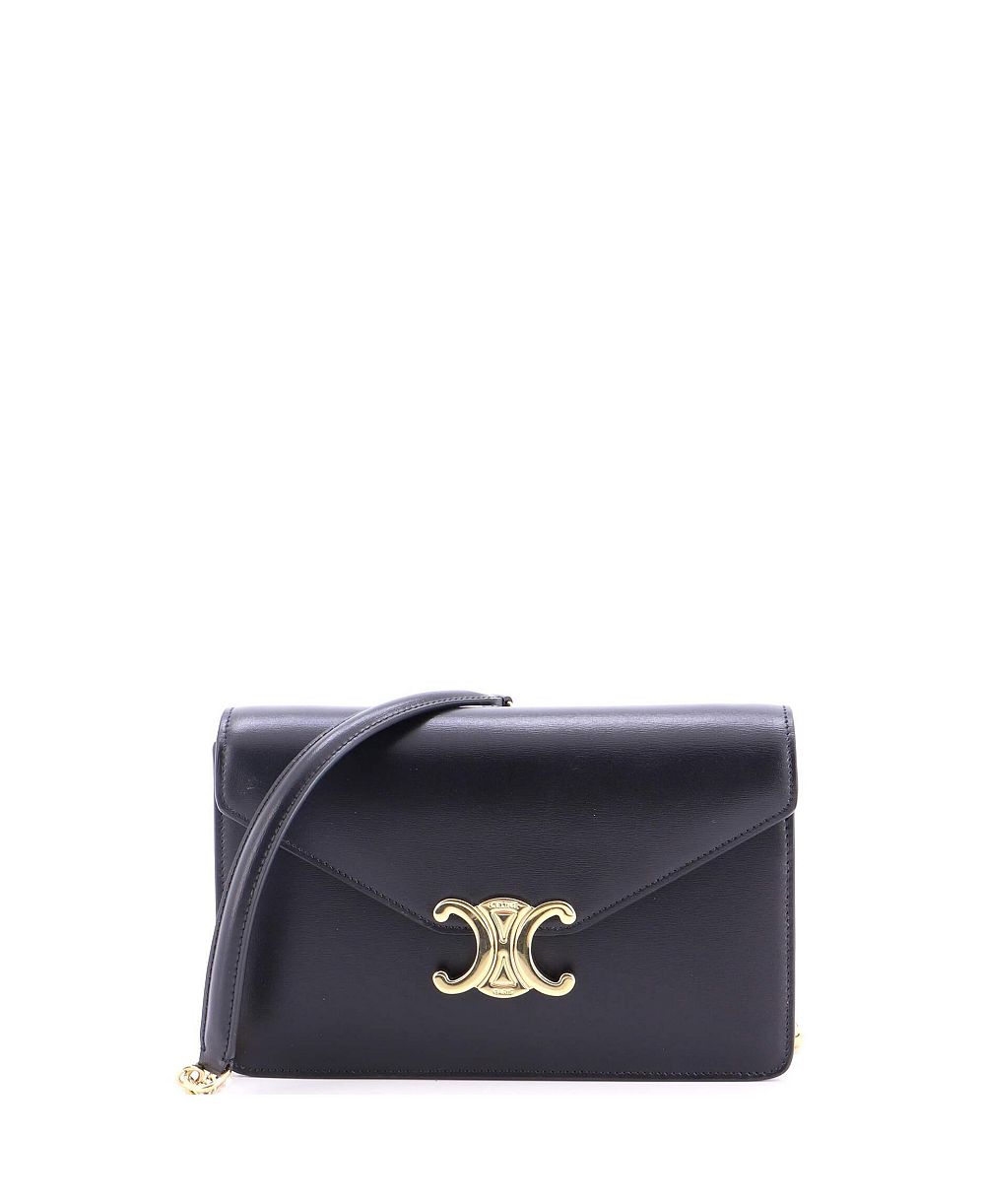 Pre-Owned Celine Margo Triomphe Wallet on Chain Leather