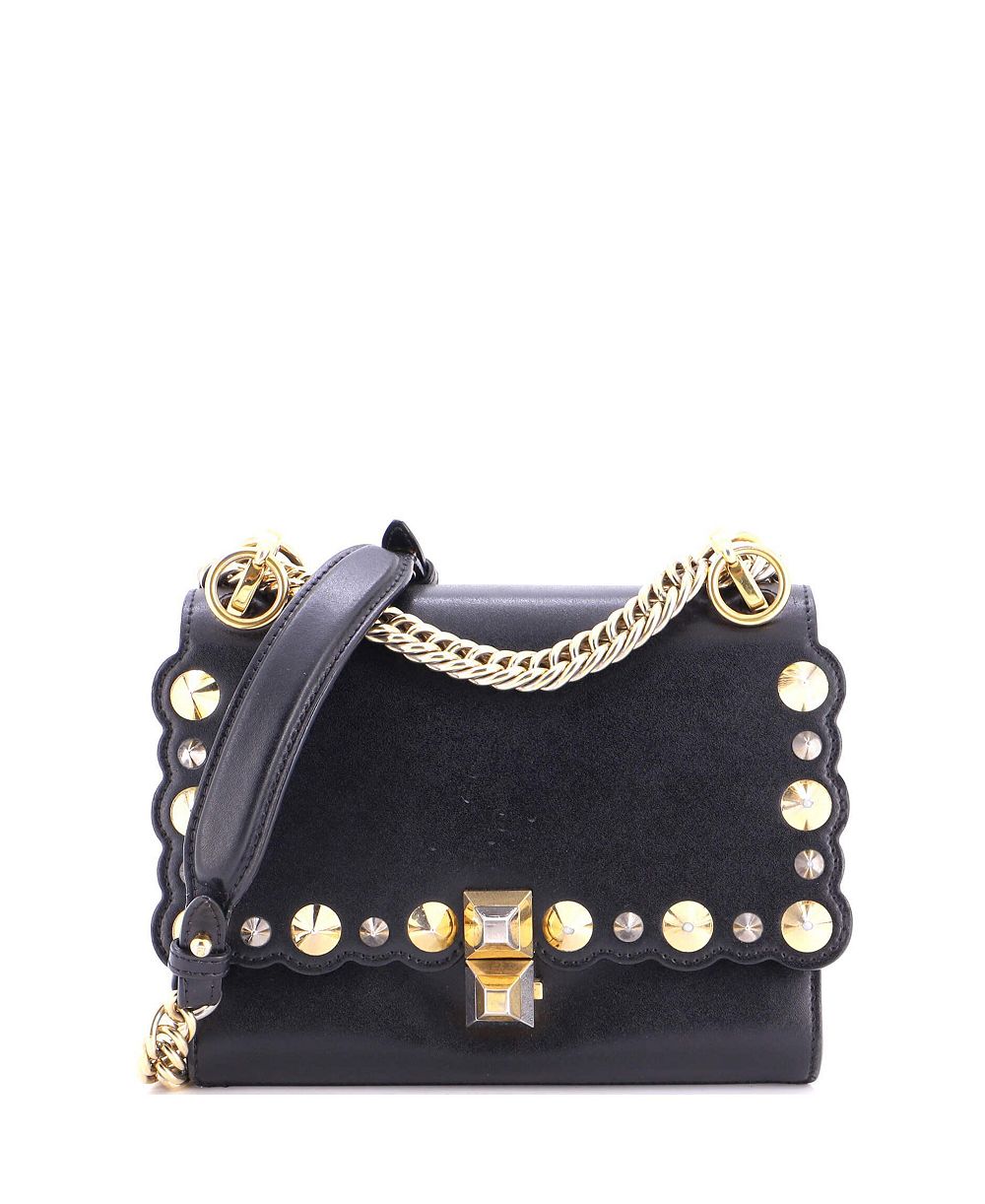 Pre-Owned Fendi Small Kan I Bag Studded Leather