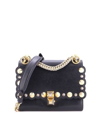 Pre-Owned Fendi Small Kan I Bag Studded Leather