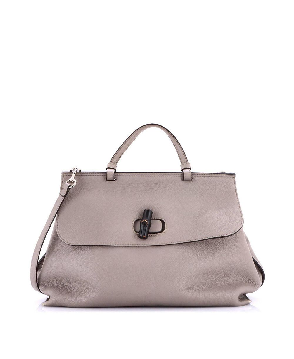 Pre-Owned Gucci Large Bamboo Daily Top Handle Bag Leather