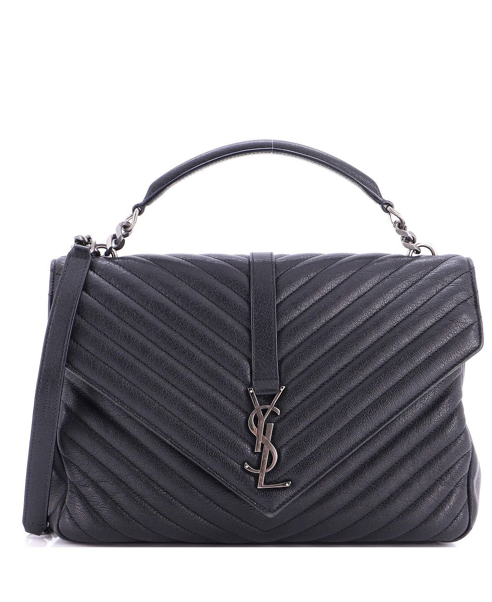 Сумка Saint Laurent Large Classic Monogram College Matelasse Chevron из кожи, б/у