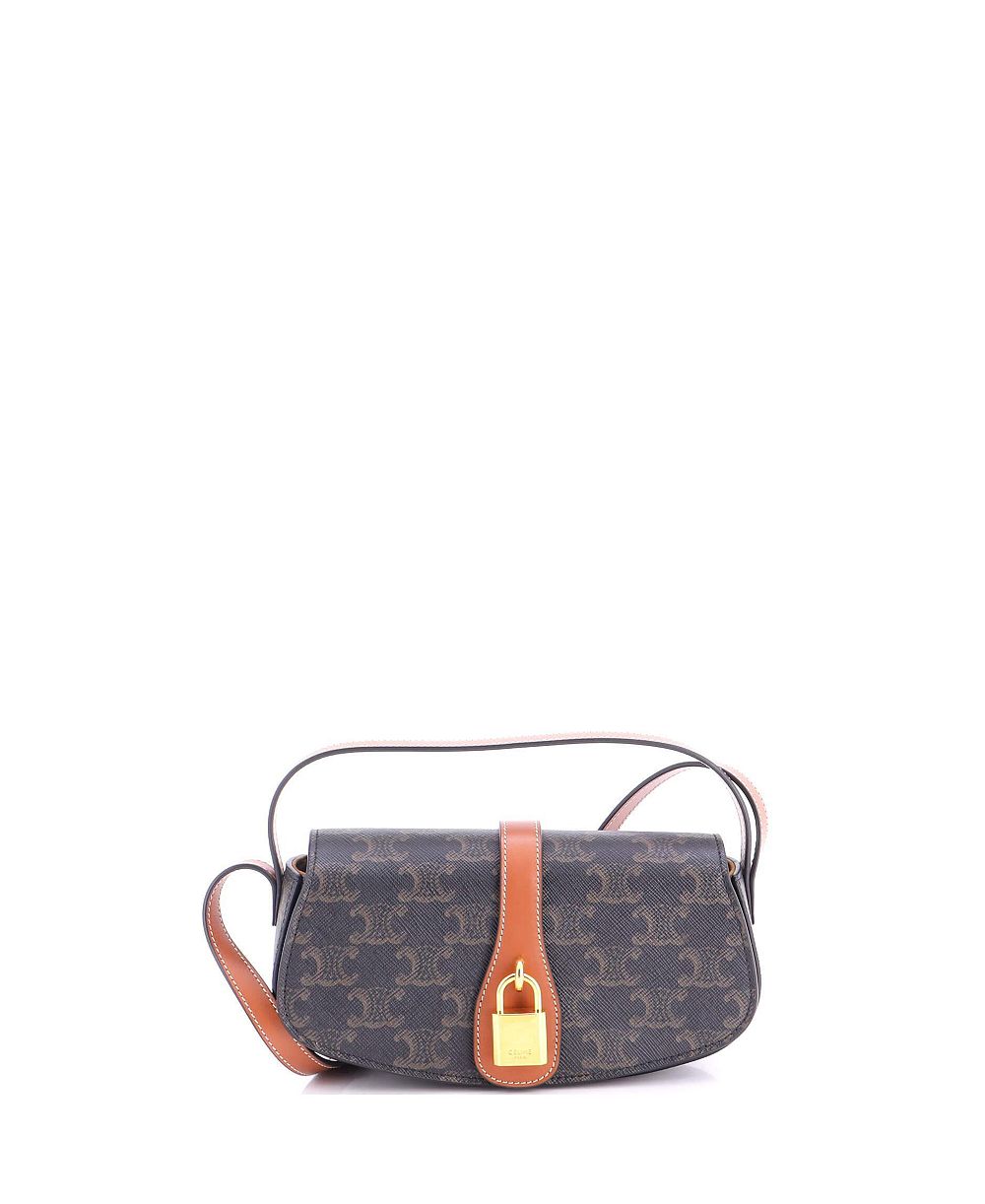 Pre-Owned Celine Tabou Clutch with Strap Triomphe Coated Canvas