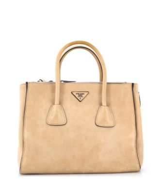 Сумка-тоут из кожи Prada со двумя карманами, средняя, конвертируемая, б/у