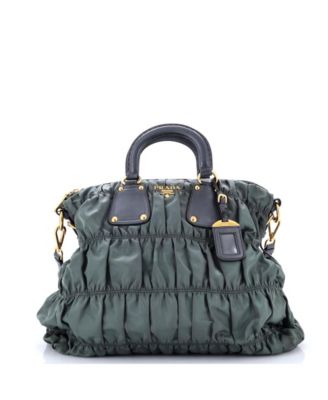 Pre-Owned Prada Large Gaufre Convertible Tote Leather and Tessuto