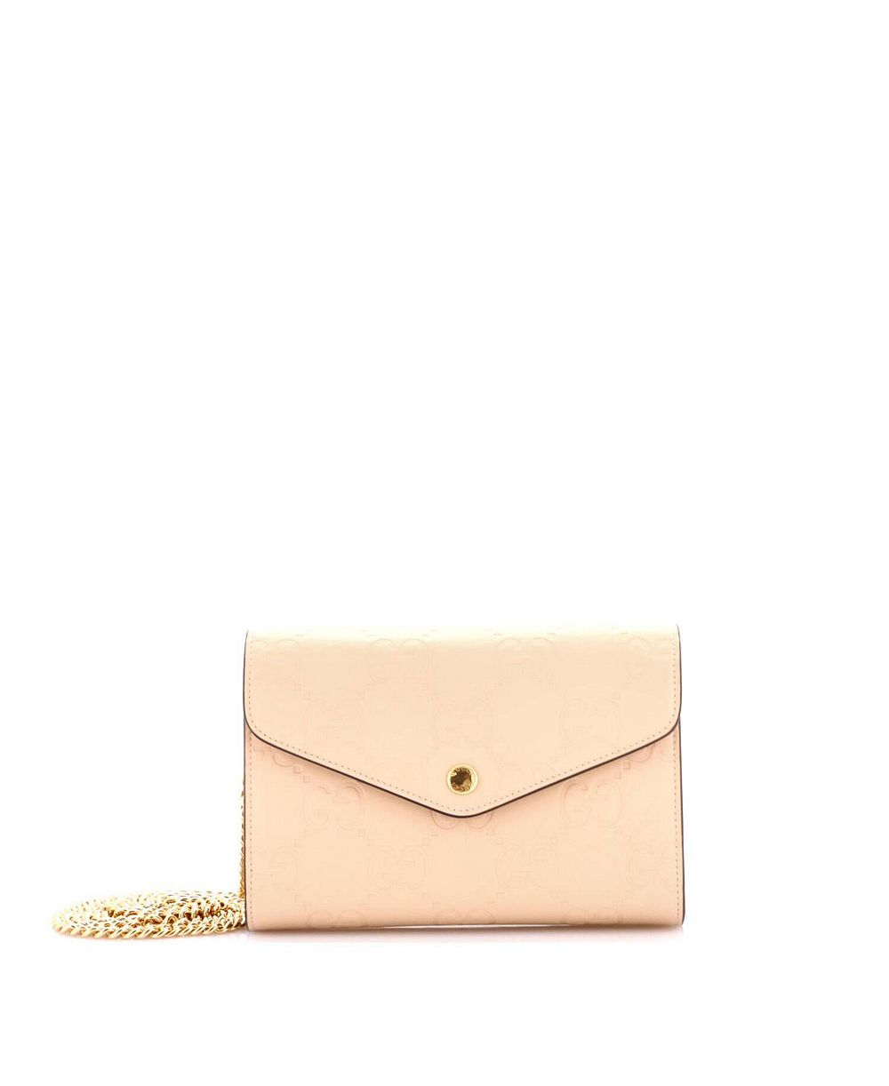 Кошелек Gucci Envelope на цепочке, кожа Guccissima, б/у
