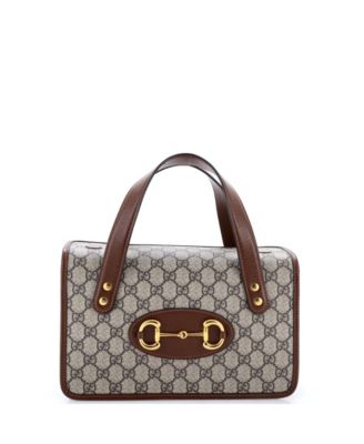 Сумка Gucci Small Horsebit 1955 Boston Bag из прорезиненного полотна GG