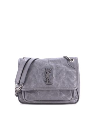 Pre-Owned Saint Laurent Baby Niki Chain Flap Bag Matelasse Chevron Leather