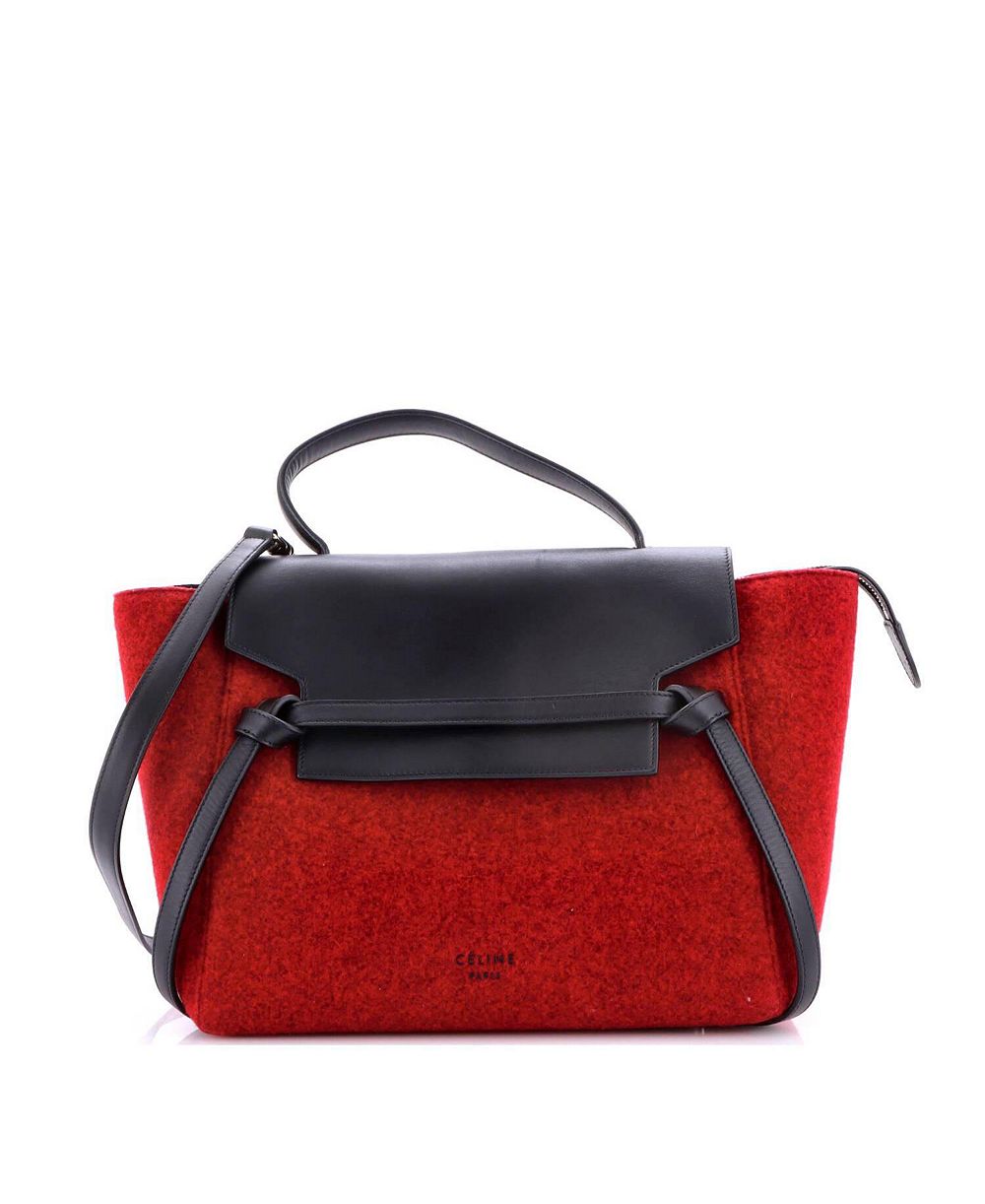 Сумка Pre-Owned Celine Mini Belt Bag Felt and Leather