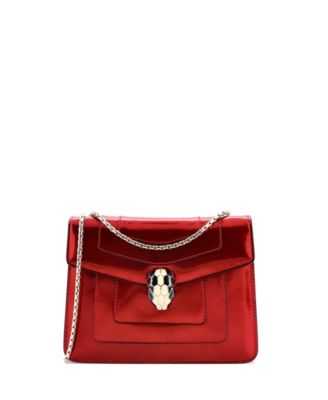 Bvlgari б/у маленькая сумка Serpenti Forever Square из металлической кожи