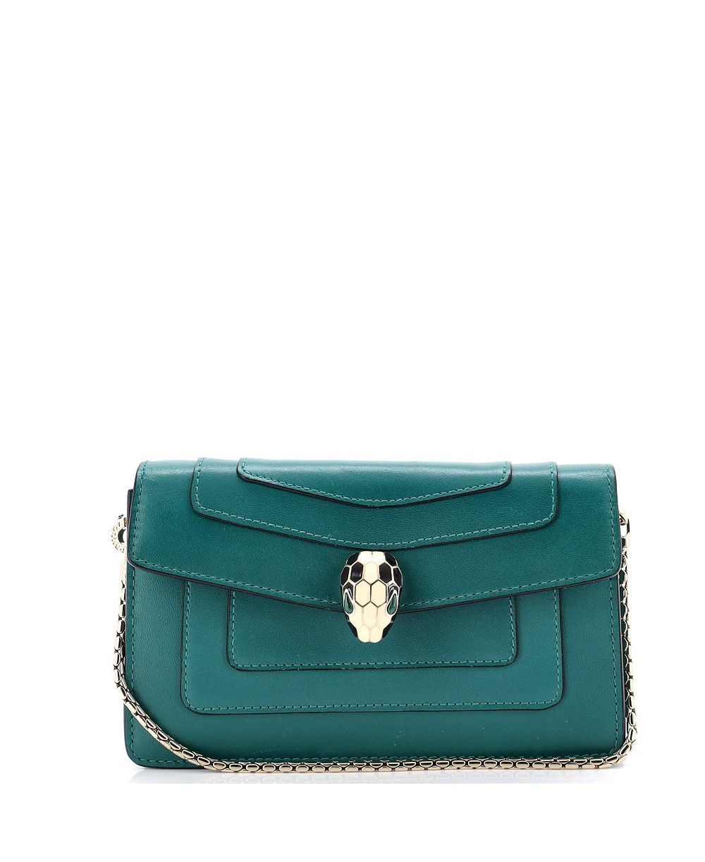 Clutch Bvlgari Mini Serpenti Forever, кожаный, б/у