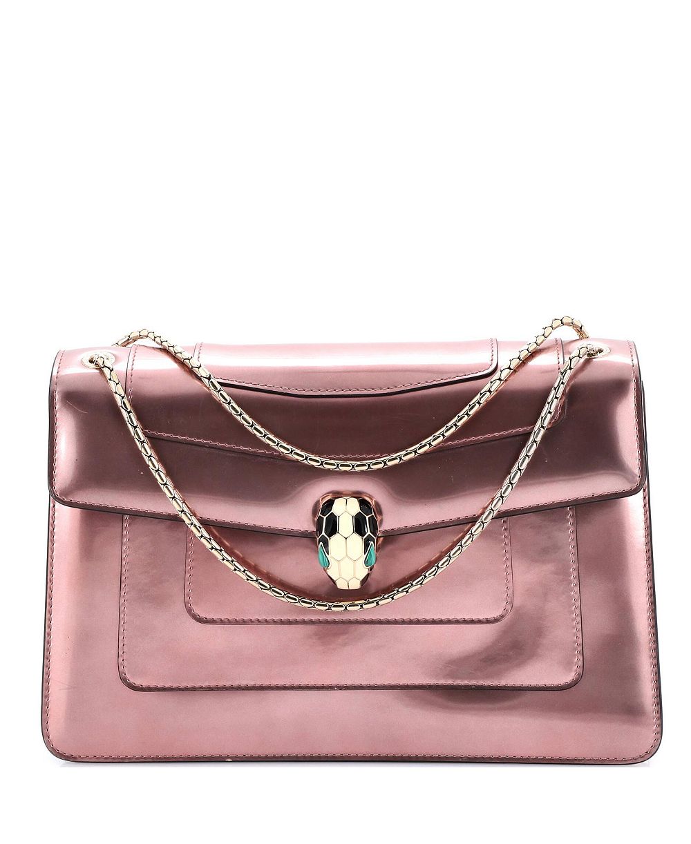 Сумка через плечо Pre-Owned Bvlgari Medium Serpenti Forever Metallic Leather