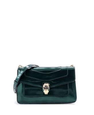 Pre-Owned Bvlgari Small Serpenti Forever Shoulder Bag Metallic Leather
