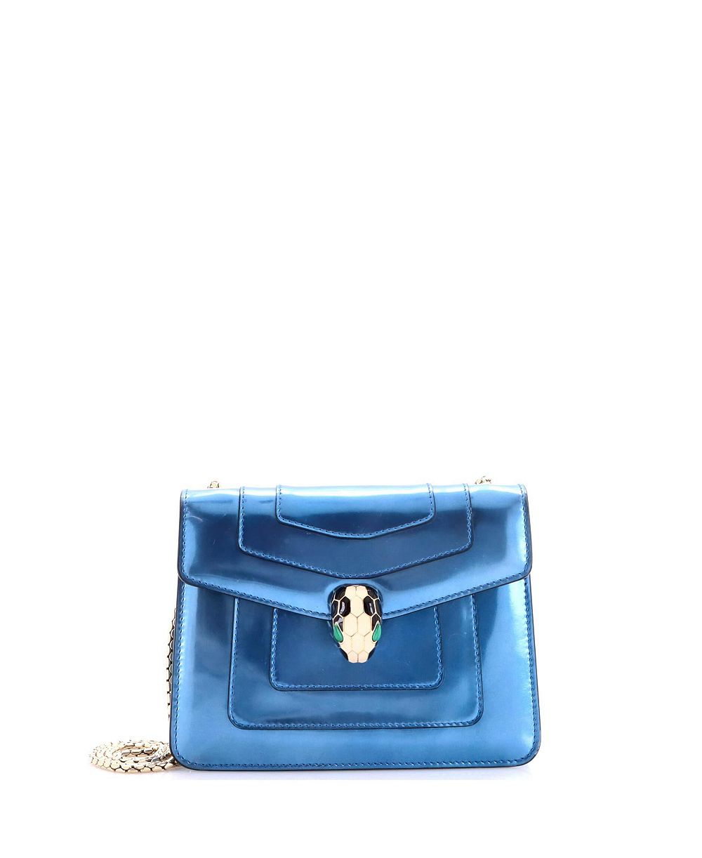 Б/у сумка Bvlgari Small Serpenti Forever Square Shoulder Bag Metallic Leather