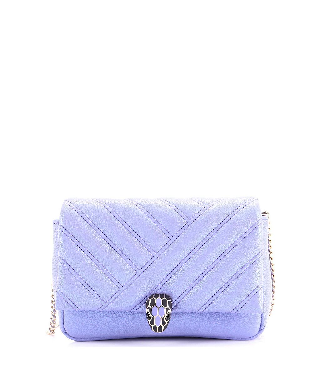 Pre-Owned Bvlgari Mini Serpenti Cabochon Shoulder Bag Diagonal Quilted Leather