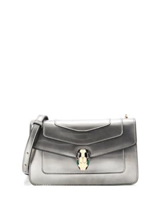 Б/у металлическая кожаная сумка на плечо Bvlgari Small Serpenti Forever