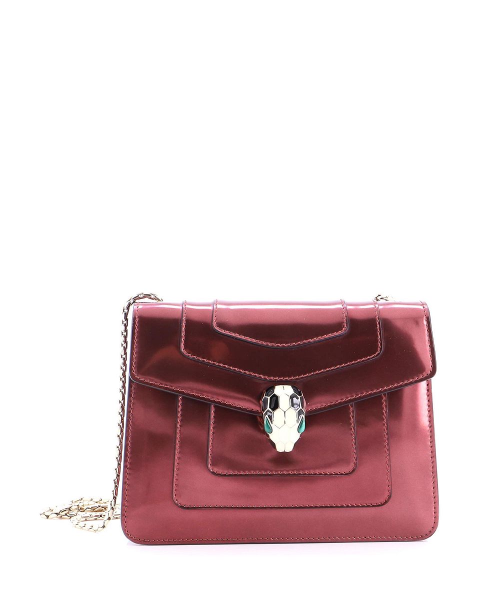 Б/у сумка через плечо Bvlgari Small Serpenti Forever из металлической кожи