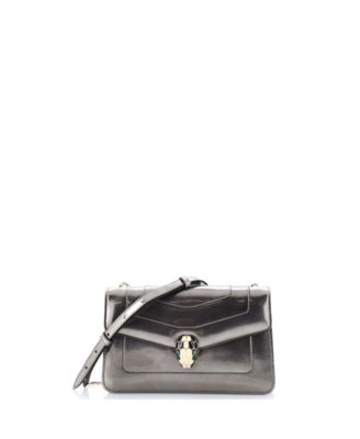 Pre-Owned Bvlgari Small Serpenti Forever Shoulder Bag Metallic Leather
