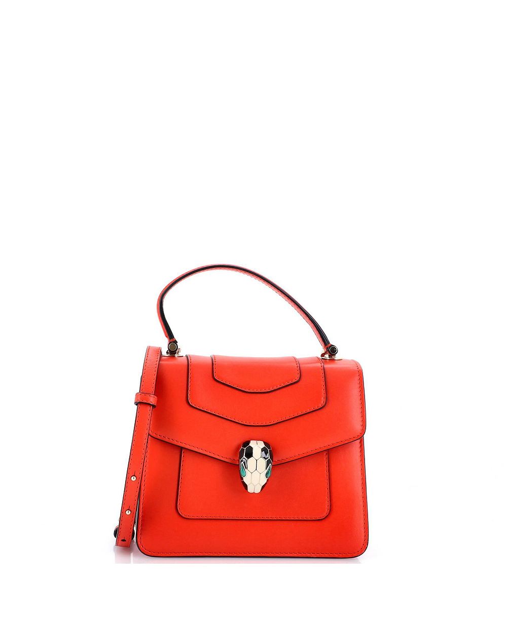 Pre-Owned Bvlgari Small Serpenti Forever Top Handle Bag Leather