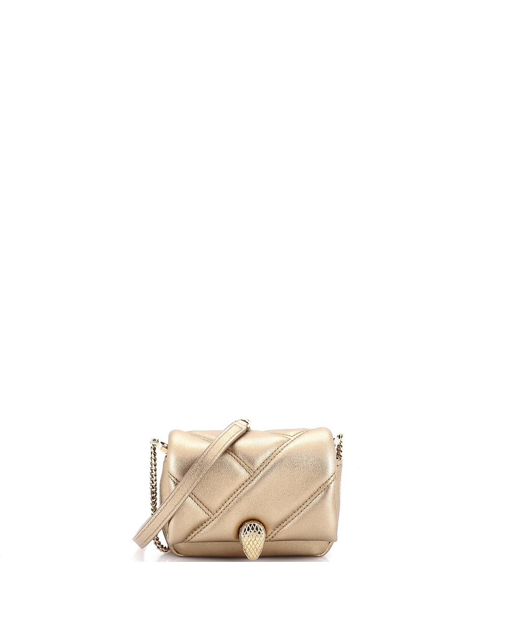 Pre-Owned Bvlgari Micro Serpenti Cabochon Shoulder Bag Diagonal Quilted Leather