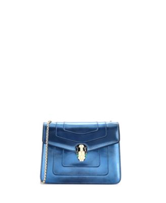 Pre-Owned Bvlgari Small Serpenti Forever Square Shoulder Bag Metallic Leather