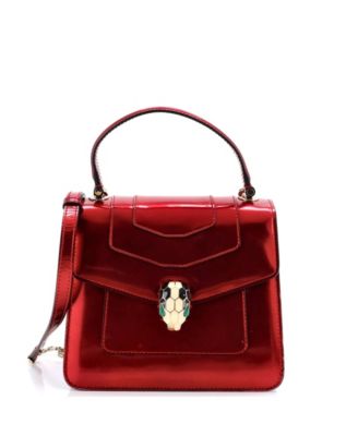 Bvlgari Small Serpenti сумка с ручкой из лакированной кожи, б/у