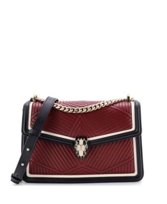 Pre-Owned Bvlgari Small Serpenti Forever Shoulder Bag Quilted Leather