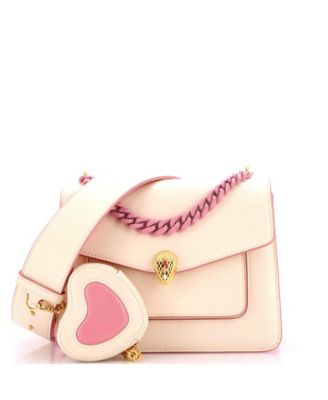 Pre-Owned Bvlgari Small Serpenti Forever Maxi Chain Heart Pouch Crossbody Bag Leather