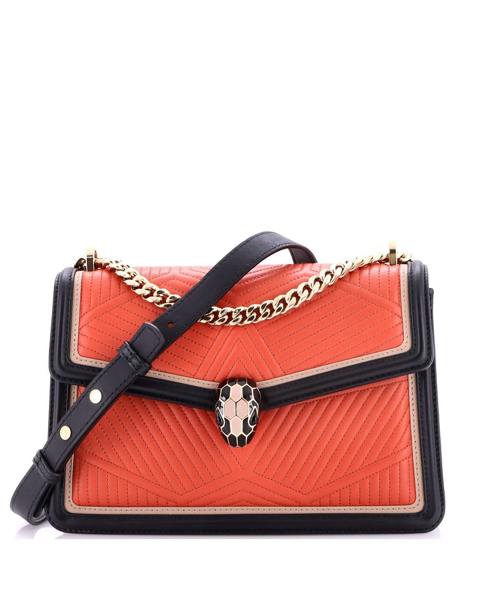 Б/у сумка через плечо Bvlgari Small Serpenti Forever из стеганой кожи