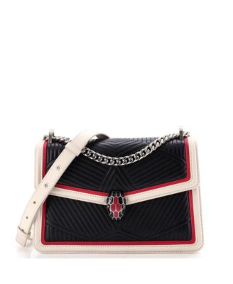 Pre-Owned Bvlgari Small Serpenti Forever Shoulder Bag Quilted Leather